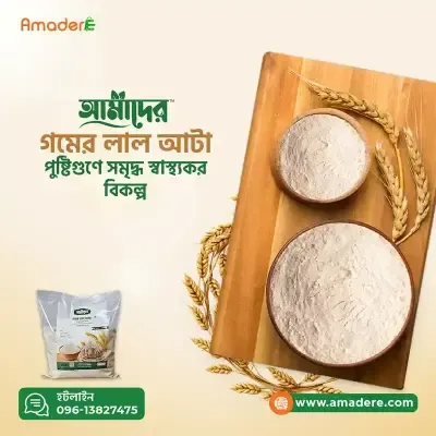 আমাদের দেশি গমের লাল আটা | Amader Whole wheat flour | Gomer Lal Atta | Pure Fresh Lal Atta 1 kg price in Bangladesh | Amader Lal Atta